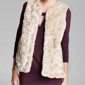 French Connection Cream Faux Fur Vest